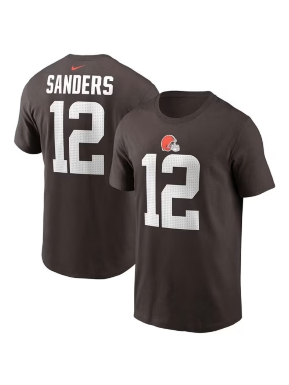 Nike Cleveland Browns #12 Sheduer Sanders Black Football Jersey Tee